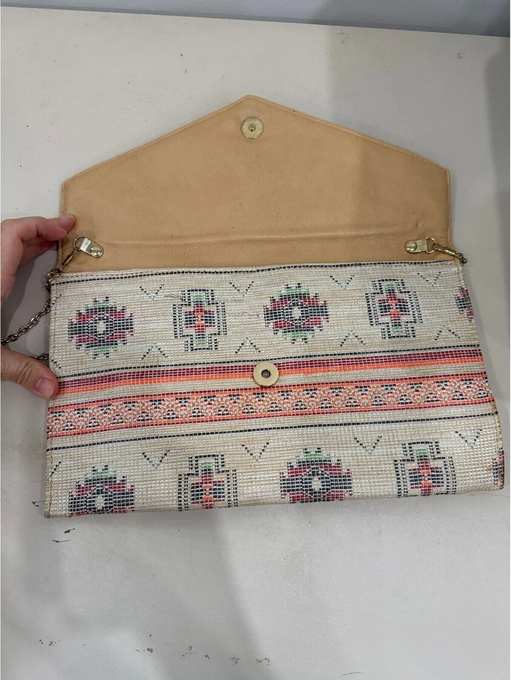Envelope Clutch Purse with Chain Strap